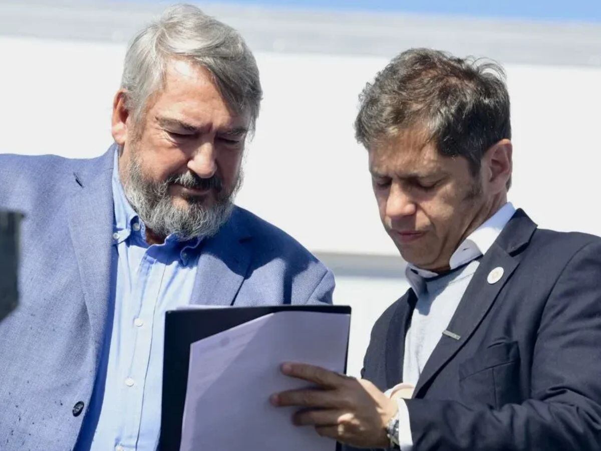 El ex ministro bonaerense de Transporte, Jorge D'Onofrio, y el gobernador Axel Kicillof.