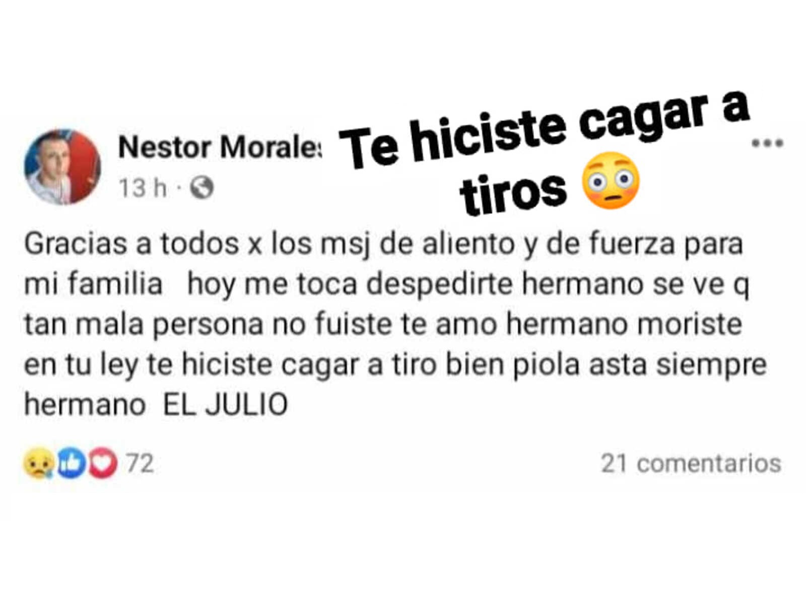 César Morales tenía un pedido de captura por homicidio.