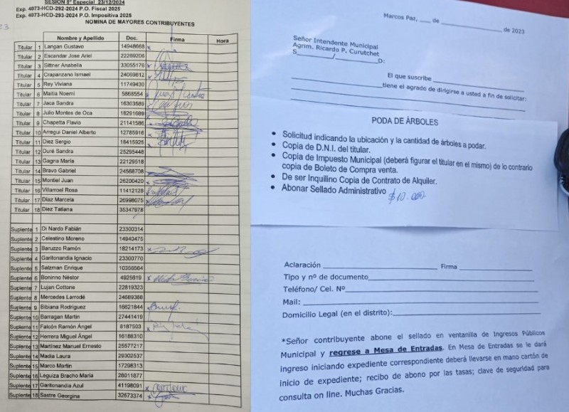 Documentación de prueba de las firmas presentadas por militantes.