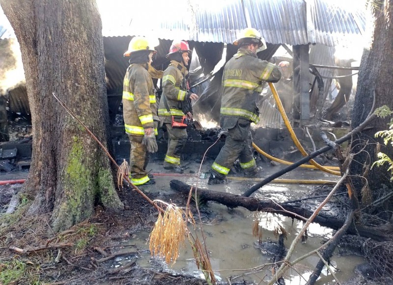 Trabajaron 17 dotaciones de bomberos que controlaron el siniestro pero no lo sofocaron. El origen habría sido por una colilla de cigarrillo.