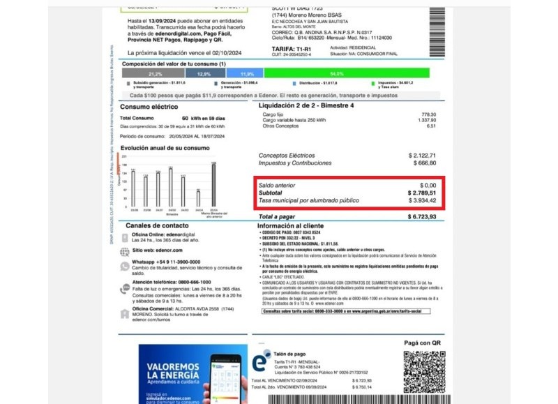 Documento de liquidación.