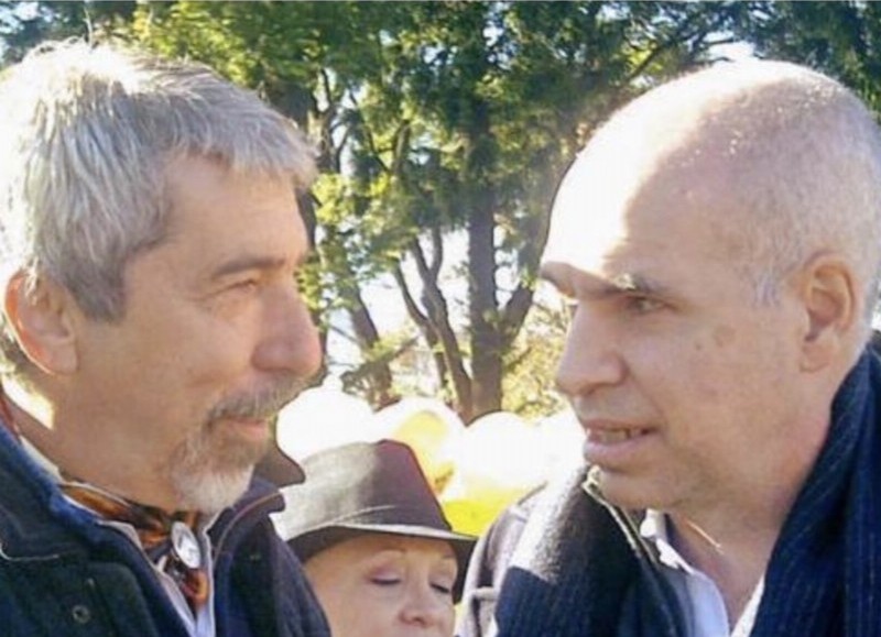 Fernando Mario Miscione , el "Rey de los Lagos", junto al ex alcalde porteño Horacio Rodríguez Larreta.