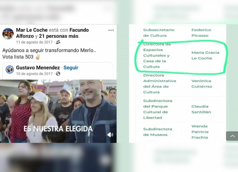 Posteos y cargo político de María Gracia Le Coche