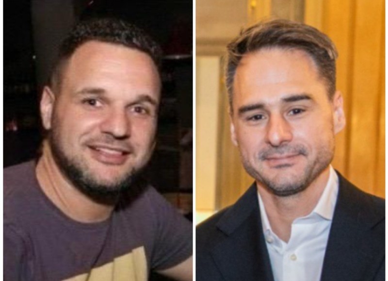 El dueño de Ezca , Uriel Estebes (izquierda) y el interventor de la AGP, Gastón Alejo Benvenuto.