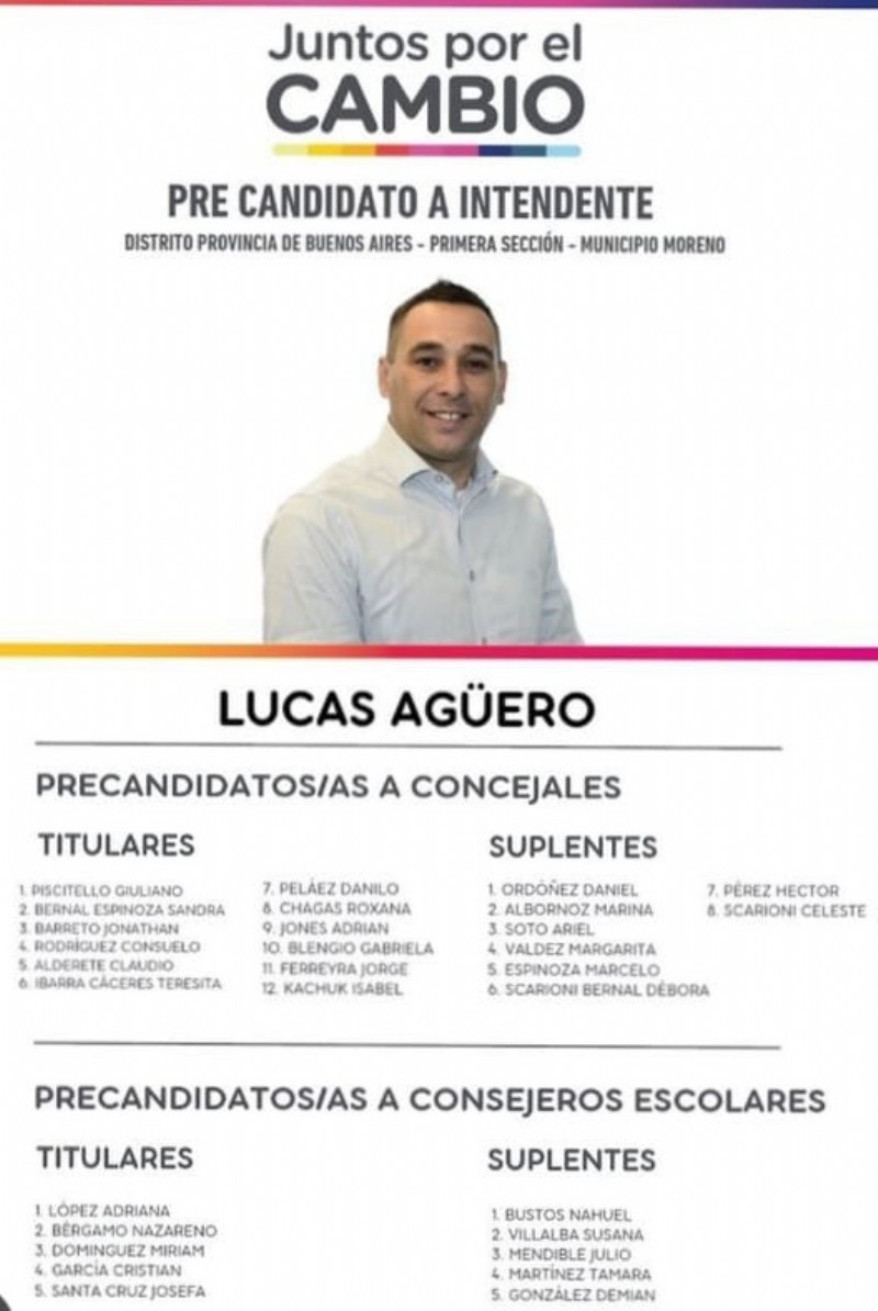 Casi sobre el final del disco, se metió en la carrera por la Intendencia el evangélico Lucas Agüero.
