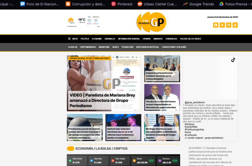 El sitio web oficial Grupo Periodismo.