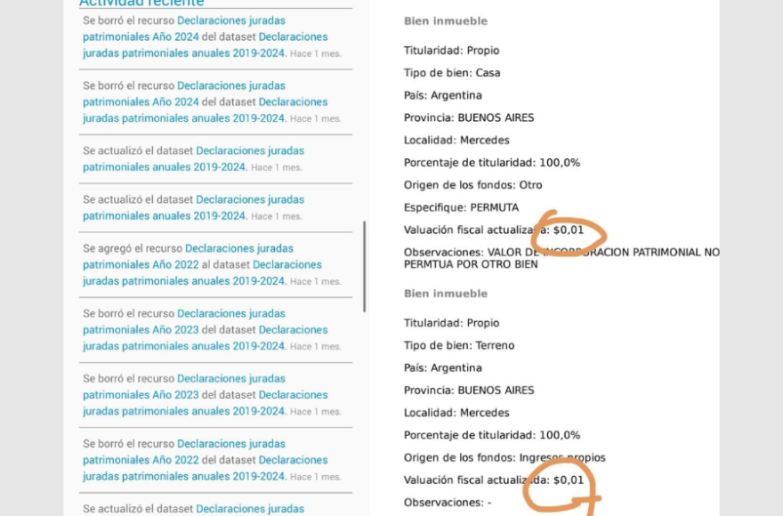 Propiedad de 1 centavo y evidencia de la eliminación de archivos.